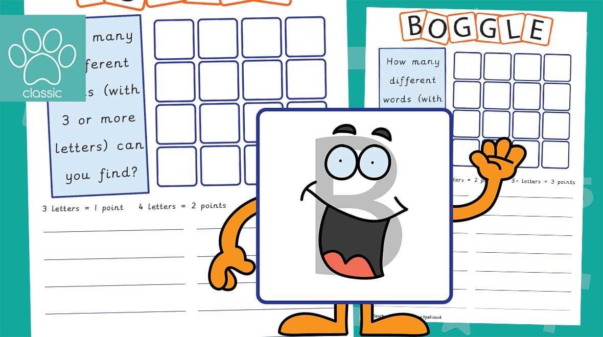 boggle words worksheets