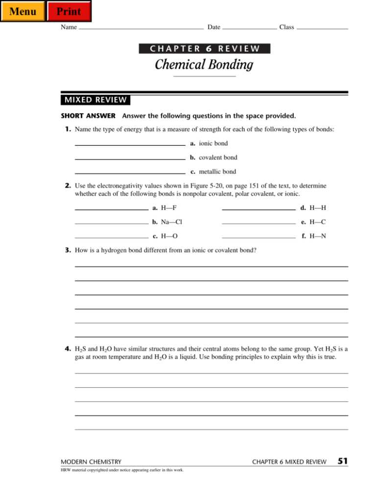 bonding reactions worksheet