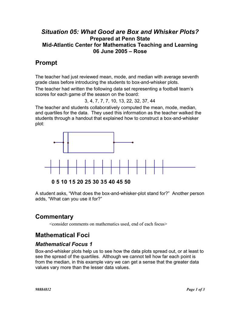 box and whisker plot activity worksheet