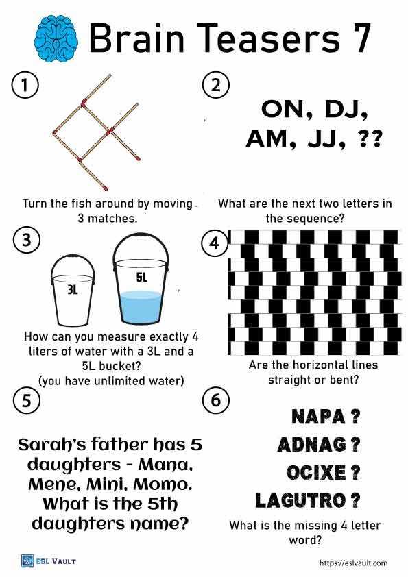 brain games printable worksheets