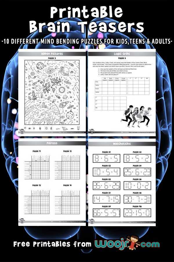 brain puzzle worksheets