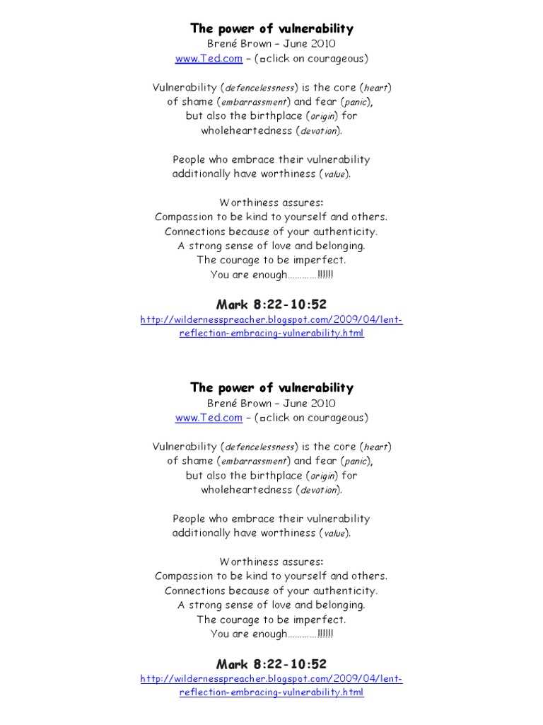 bren&eacute; brown vulnerability worksheet