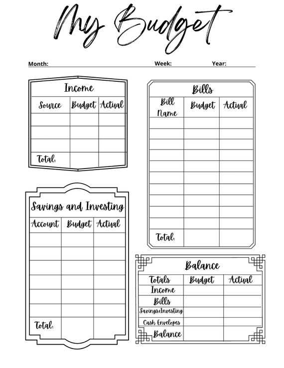 budget 101 worksheet