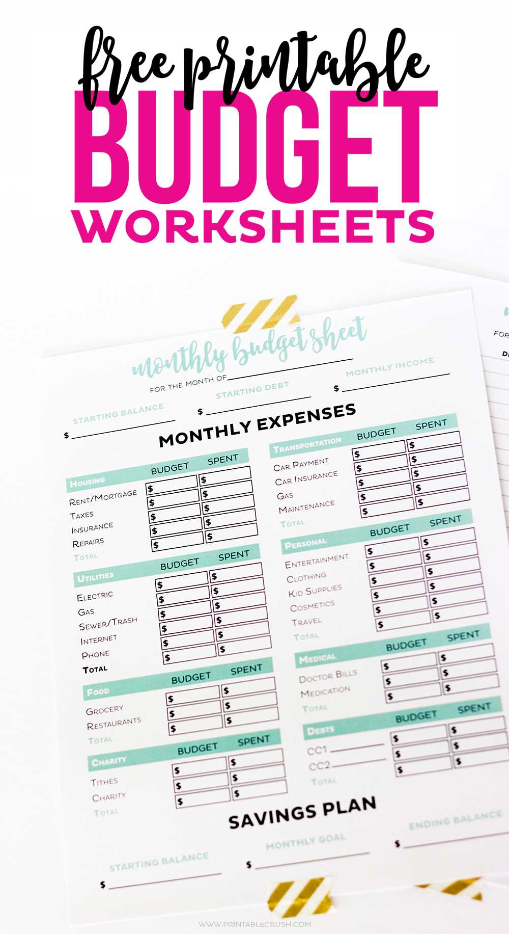 budget preparation worksheet