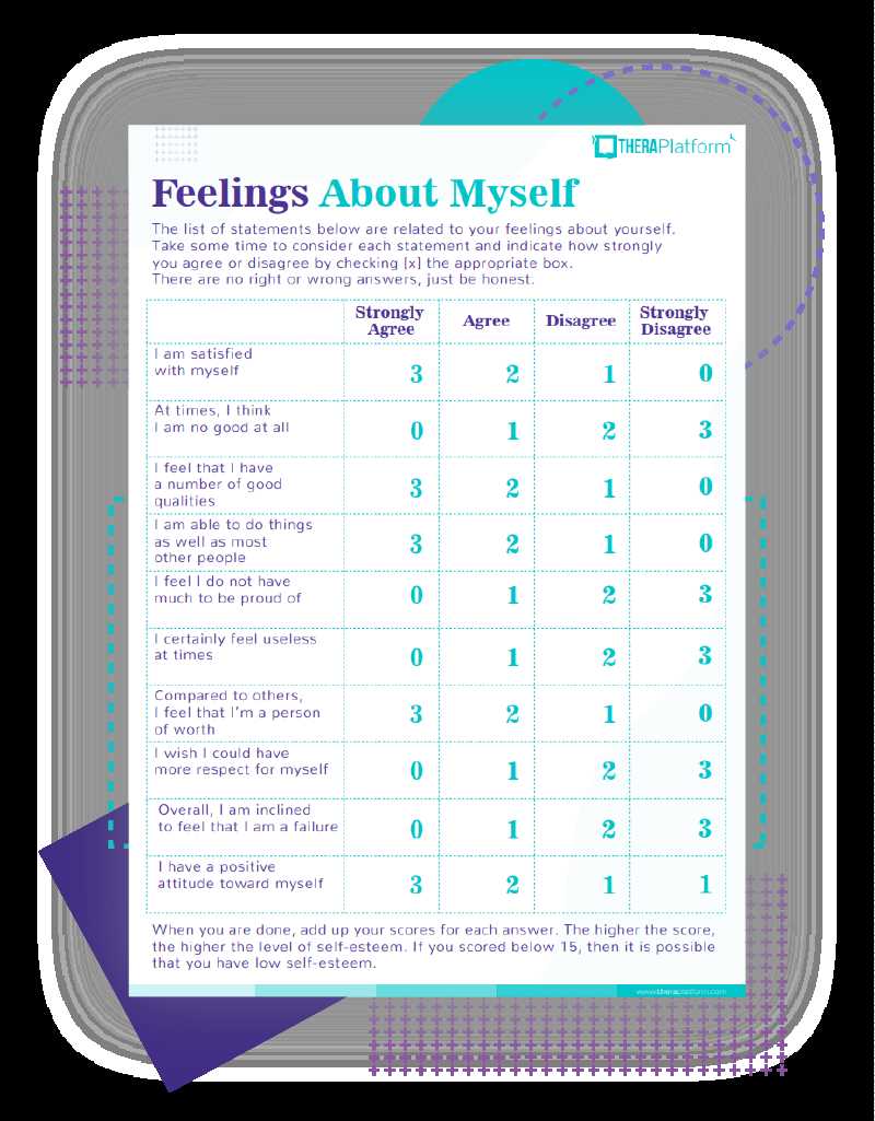 building self confidence worksheets