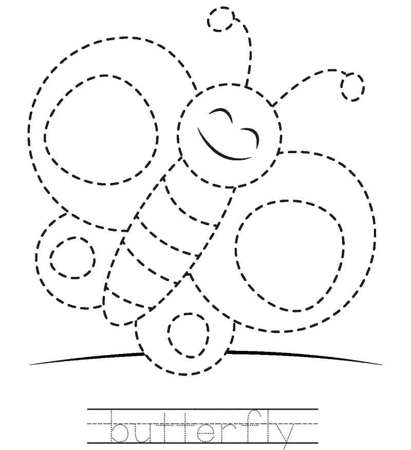 butterfly tracing worksheet
