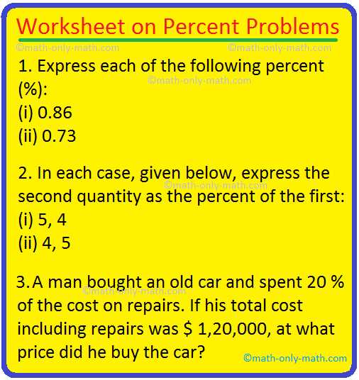 calculating percents worksheet