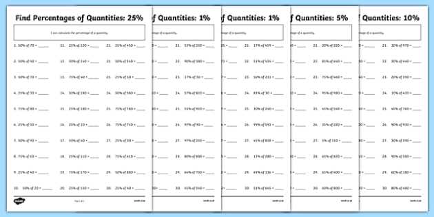 calculating percents worksheet