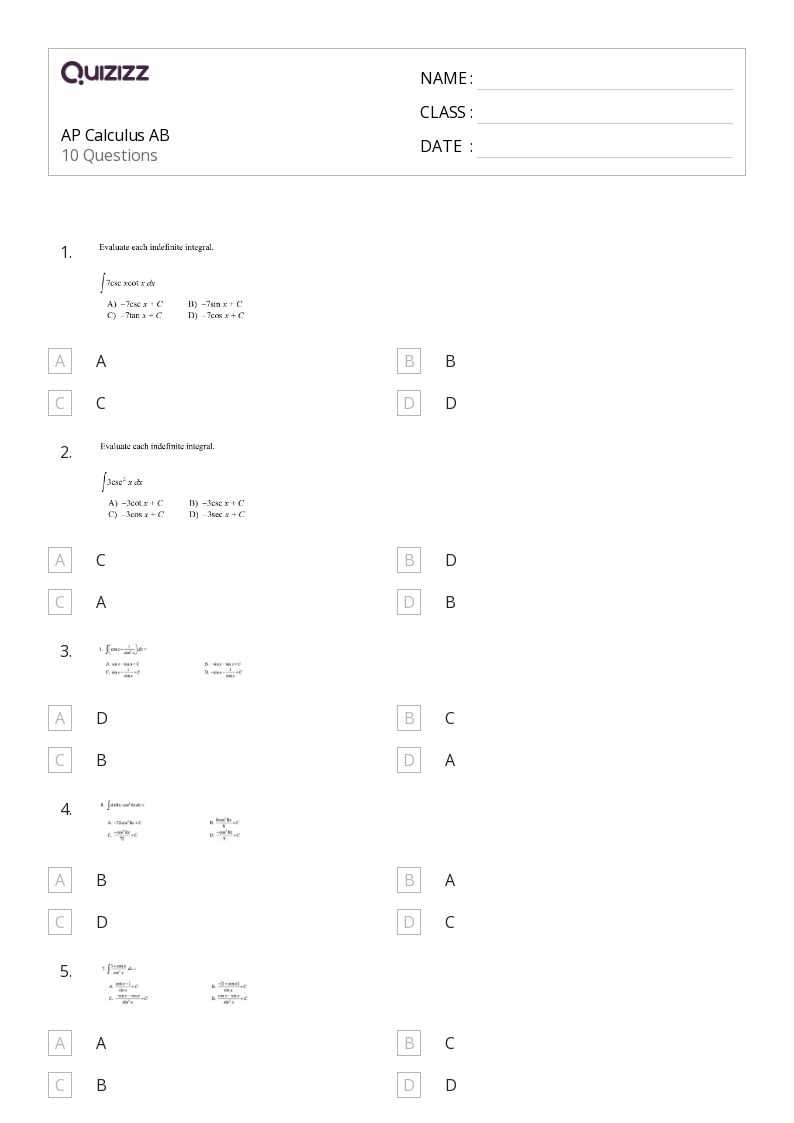 calculus 1 worksheet 4