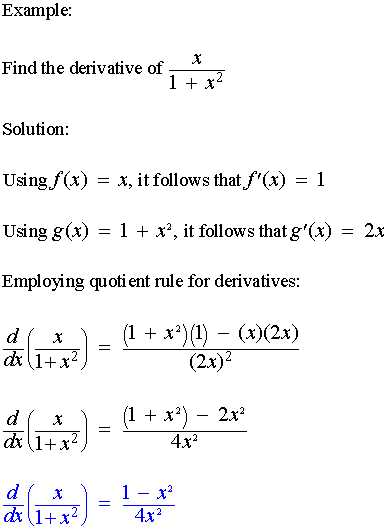 calculus quotient rule worksheet