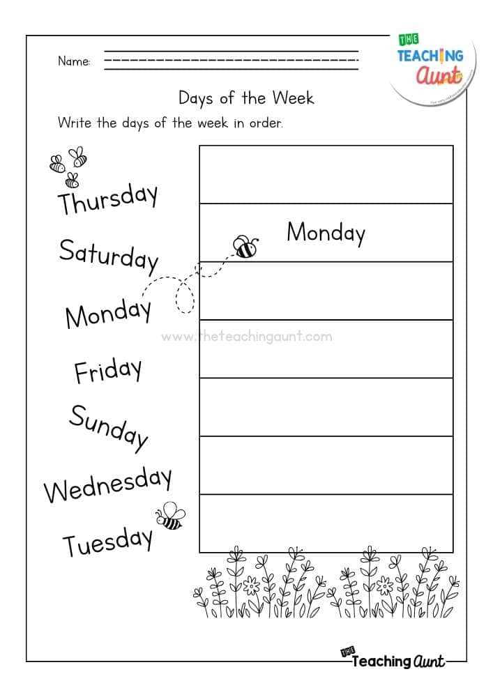 calendar exercises worksheet