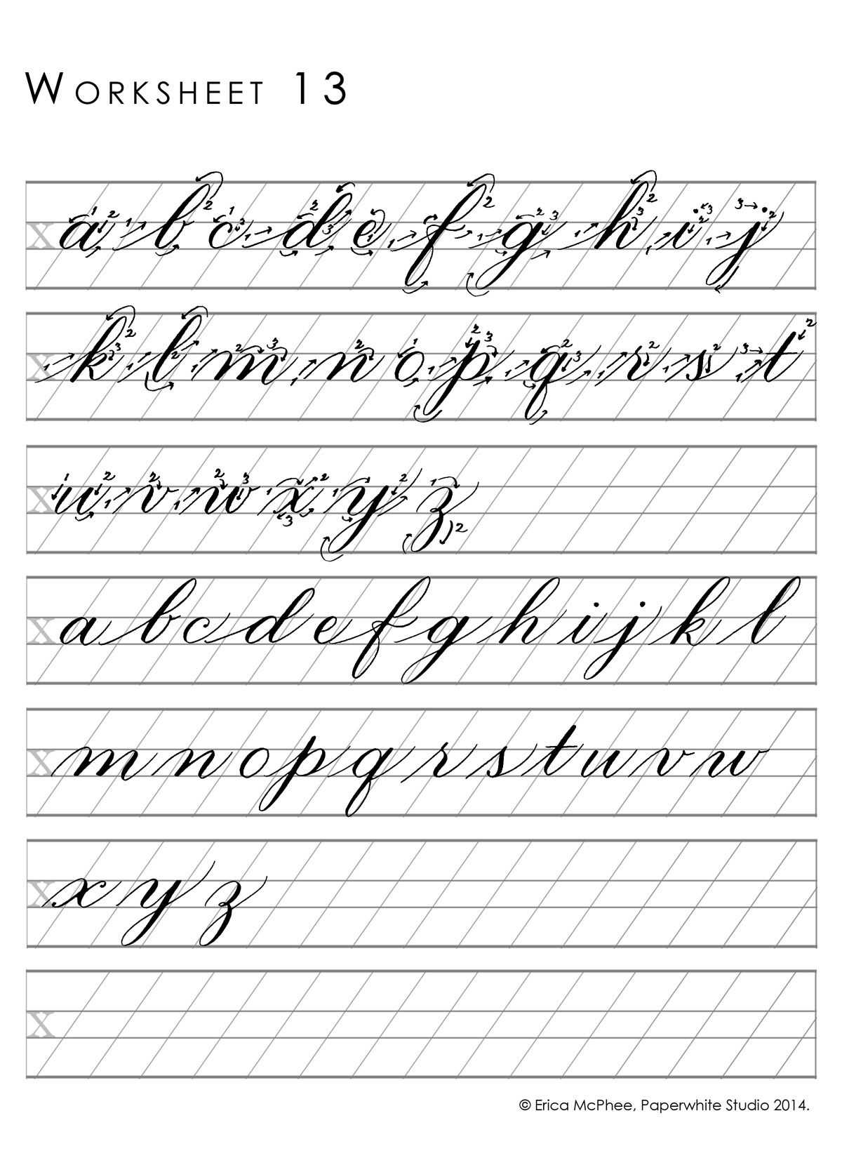 calligraphy handwriting practice worksheets