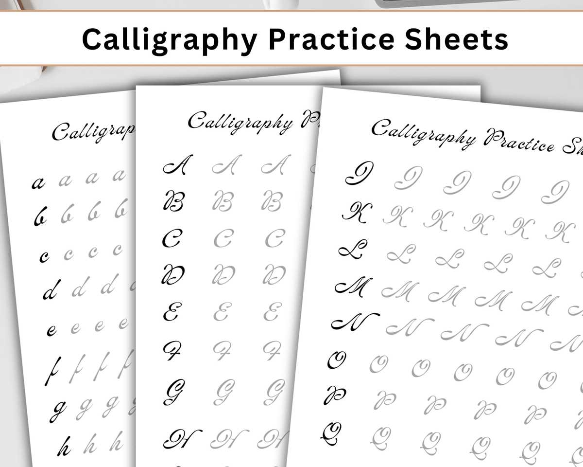 calligraphy handwriting practice worksheets