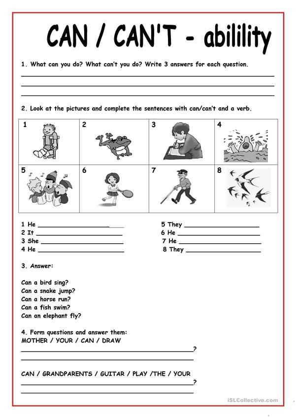 can cant esl worksheet can cant esl worksheet