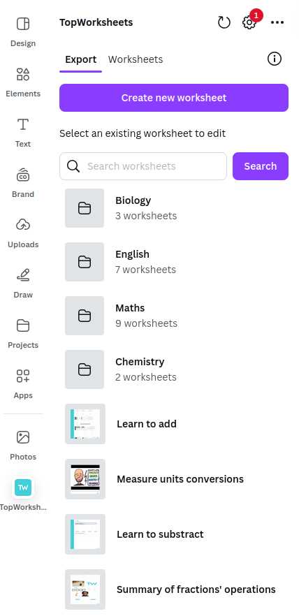 canva worksheet maker