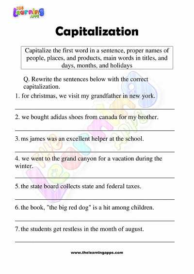 capitalization and punctuation worksheets