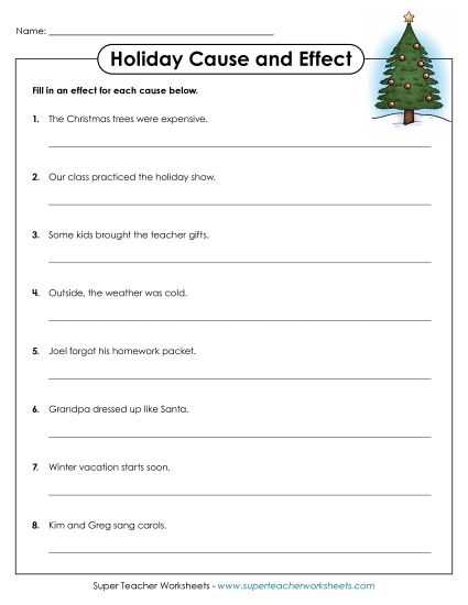 cause and effect worksheet grade 5