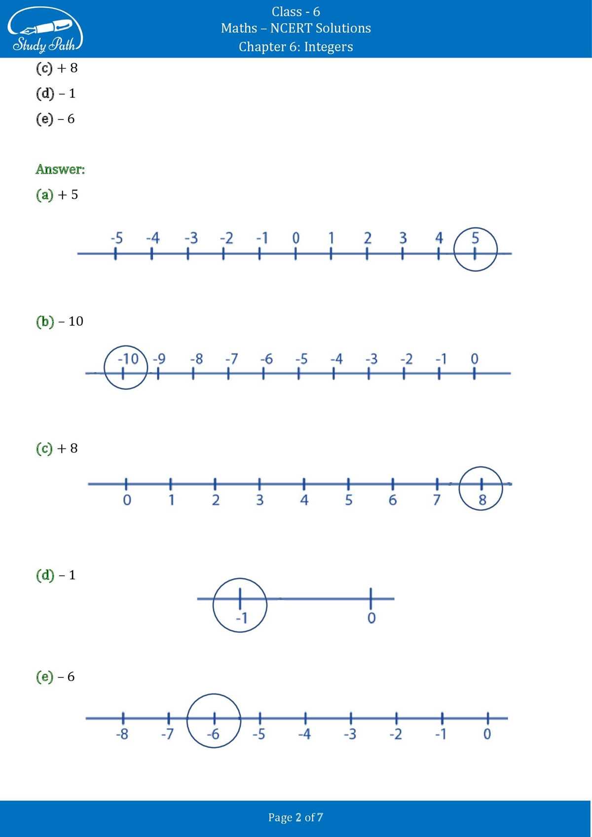 cbse class 6 maths integers worksheets