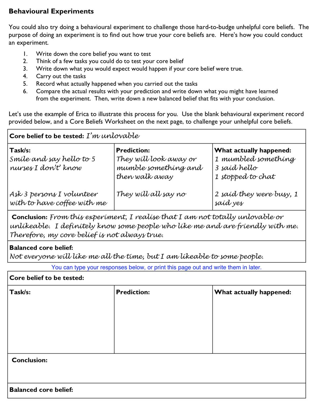 cbt abc worksheets