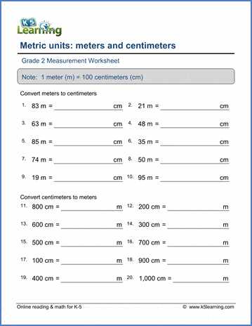 centimeter and meter worksheet