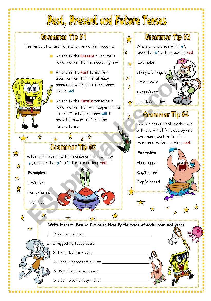 change present to past tense worksheet
