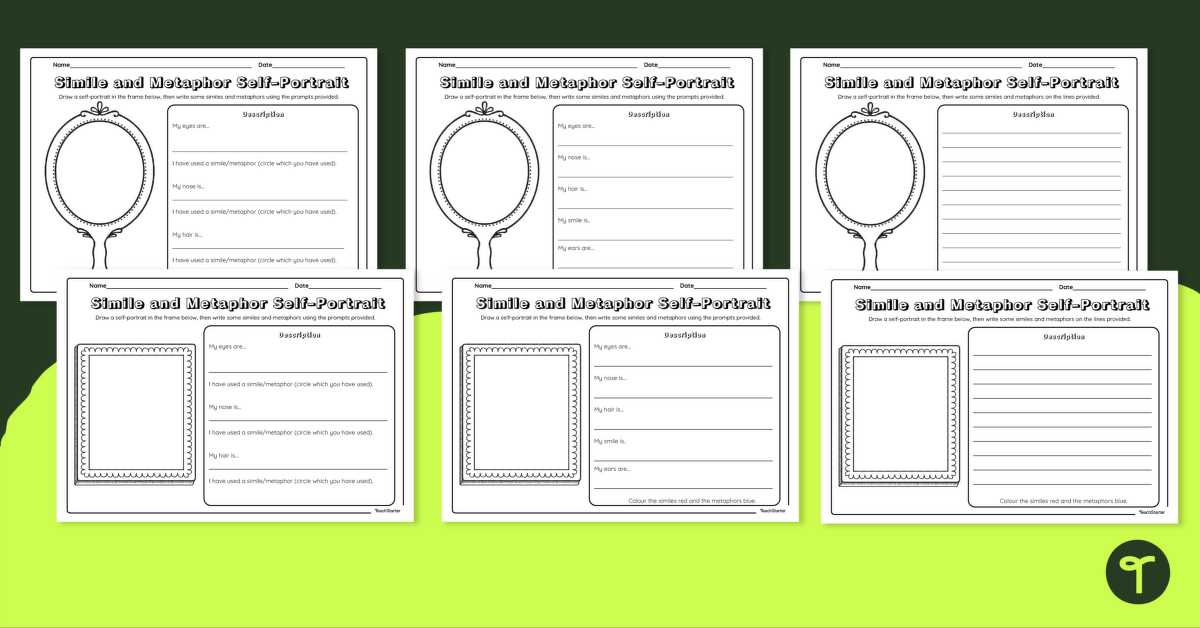 change simile to metaphor worksheet