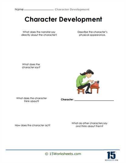 character development worksheet elementary