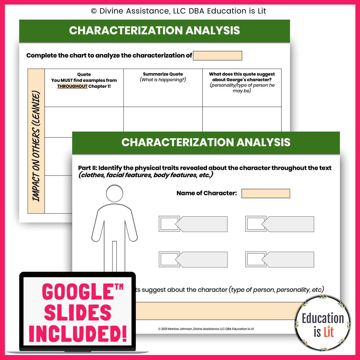 characterization worksheet