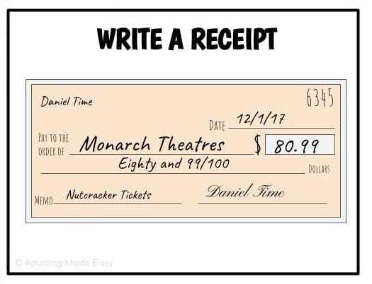 check writing worksheet