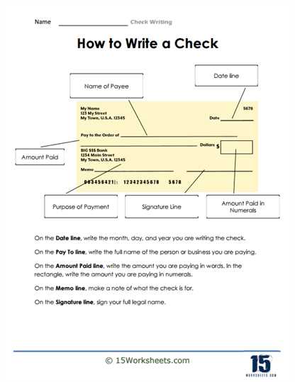 check writing worksheet