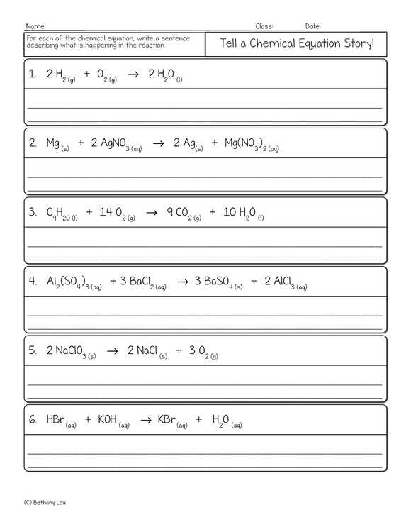 chemical equation writing worksheet