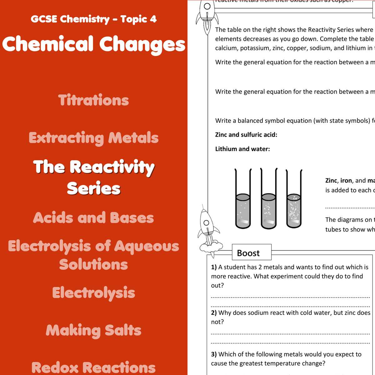 chemical reaction worksheets