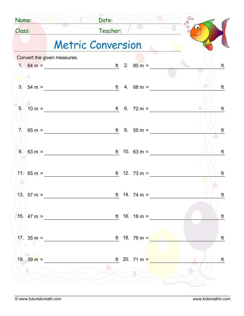 chemistry metric conversions worksheet