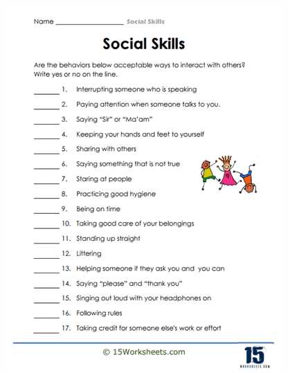 childrens social skills worksheets