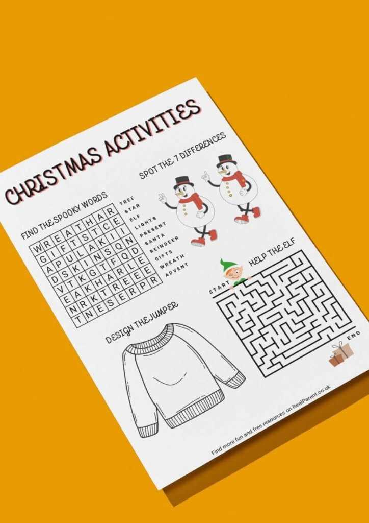 christmas activities worksheets free printable