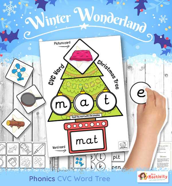 christmas cvc worksheets