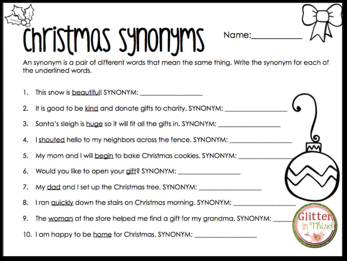 christmas ela worksheets