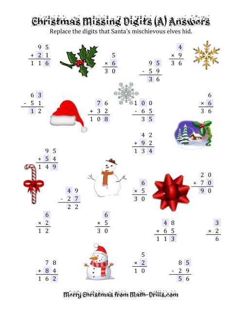 christmas missing number worksheets