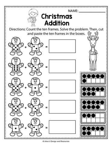 christmas preschool math worksheets