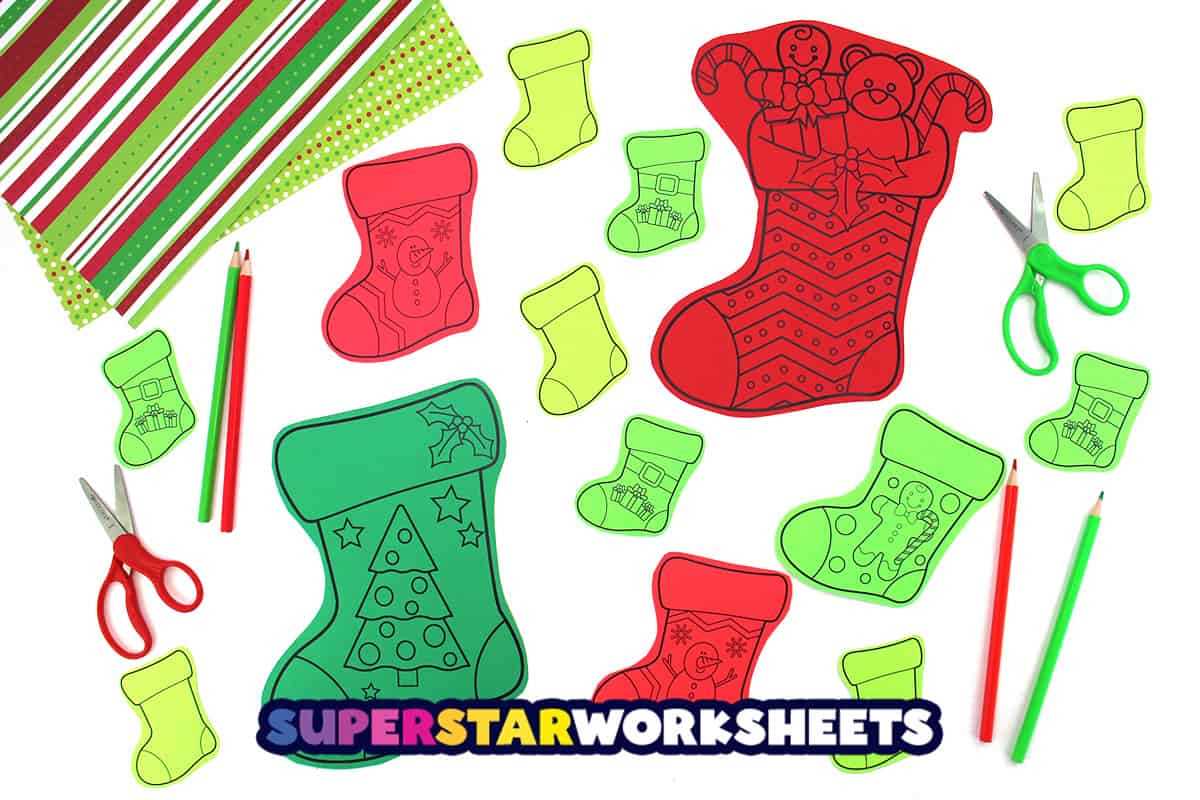 christmas stocking worksheets printables christmas stocking worksheets printables