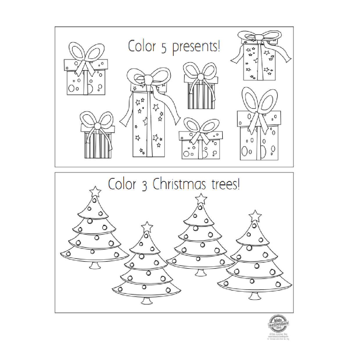 christmas tree worksheets preschool