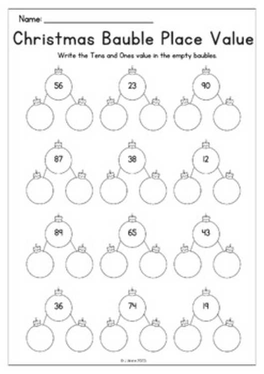 christmas values worksheet