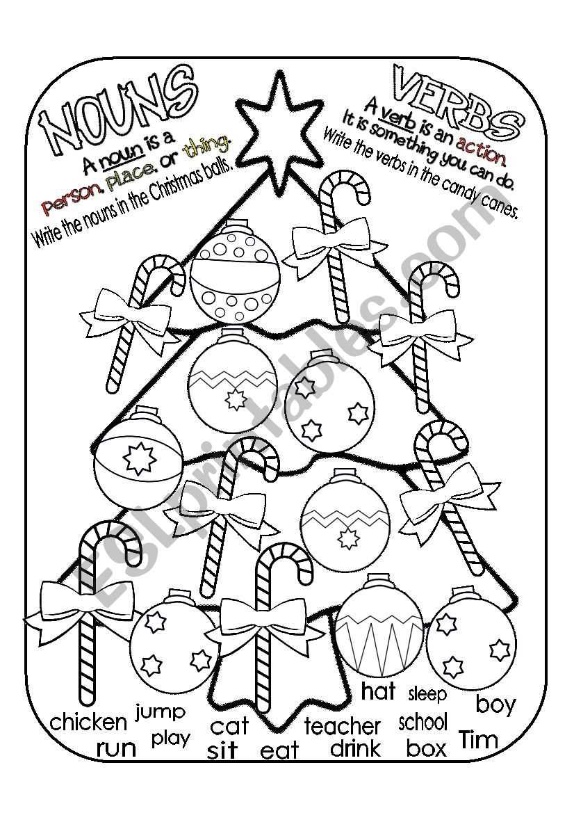 christmas verb worksheets