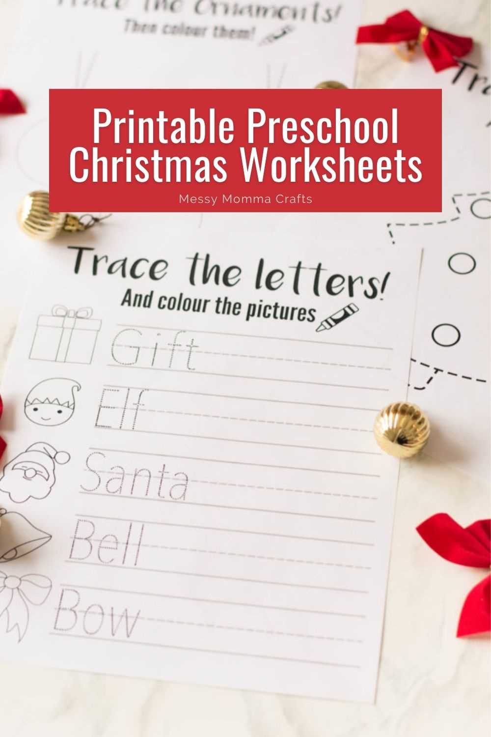 christmas worksheet preschool