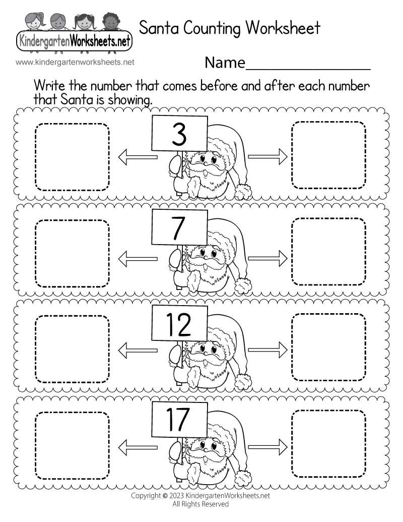 christmas worksheets for kindergarten free