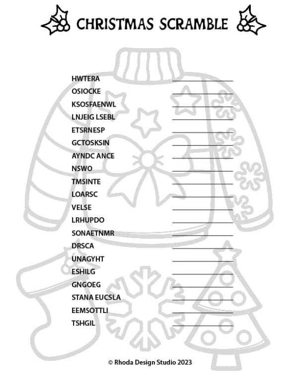 chritmas worksheets