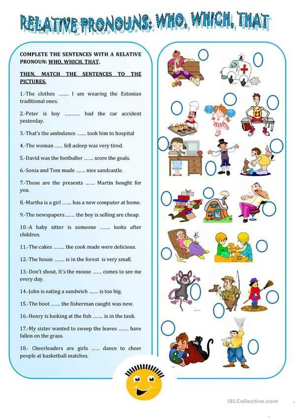 circling relative pronouns worksheet