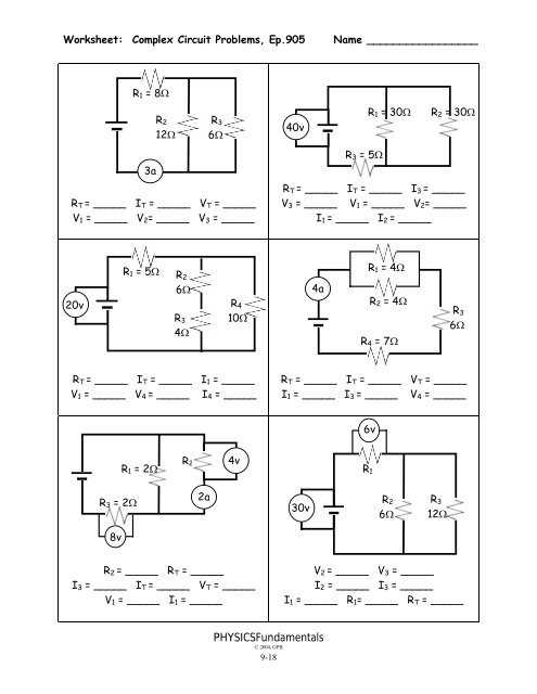 circuits review worksheet