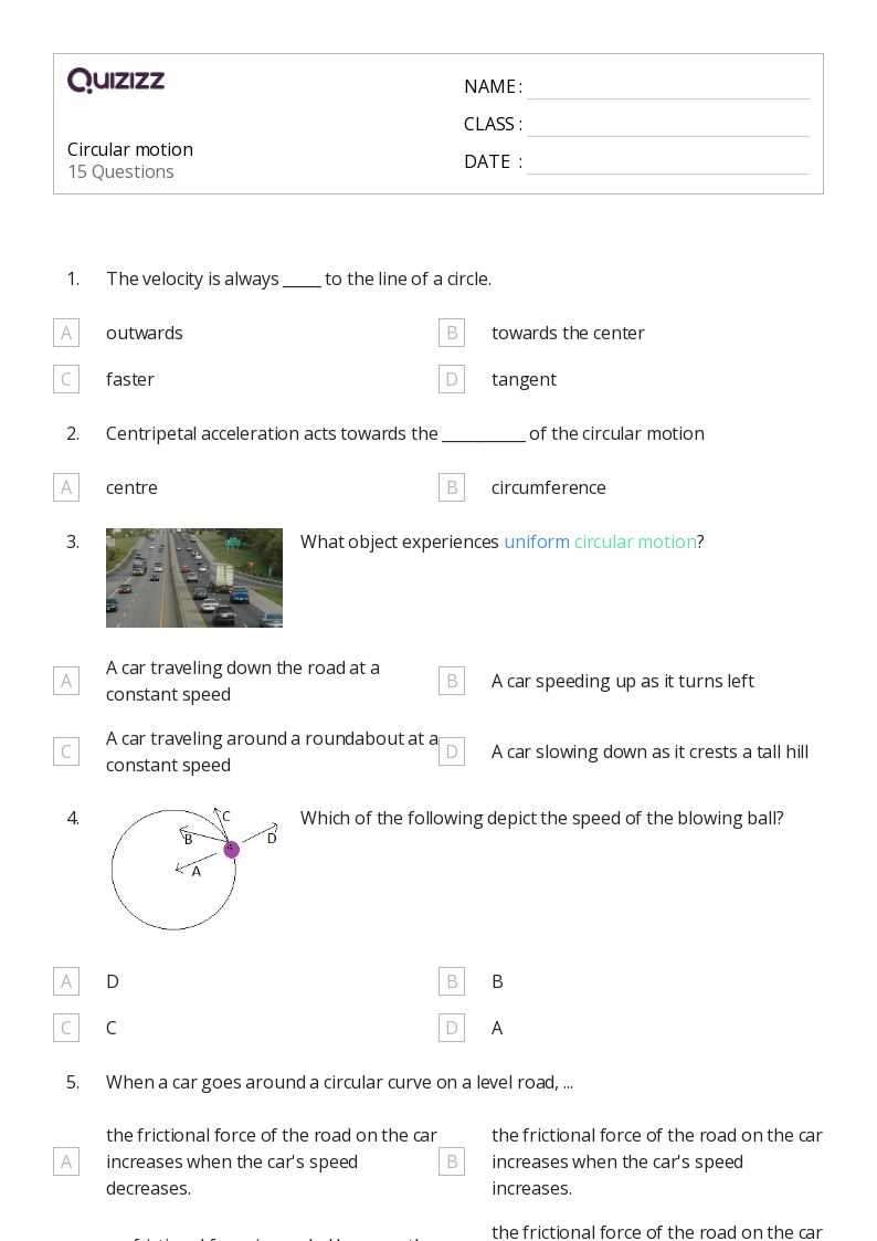 circular motion practice problems worksheet