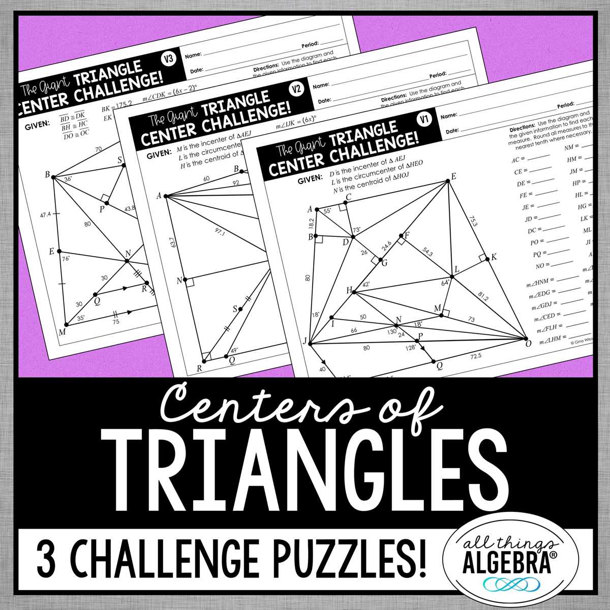 circumcenter and incenter worksheet